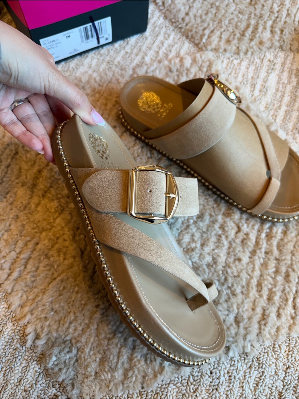 Vince Camuto NEW Comfort Footbed Toe‎ Loop Sandals - Camilo